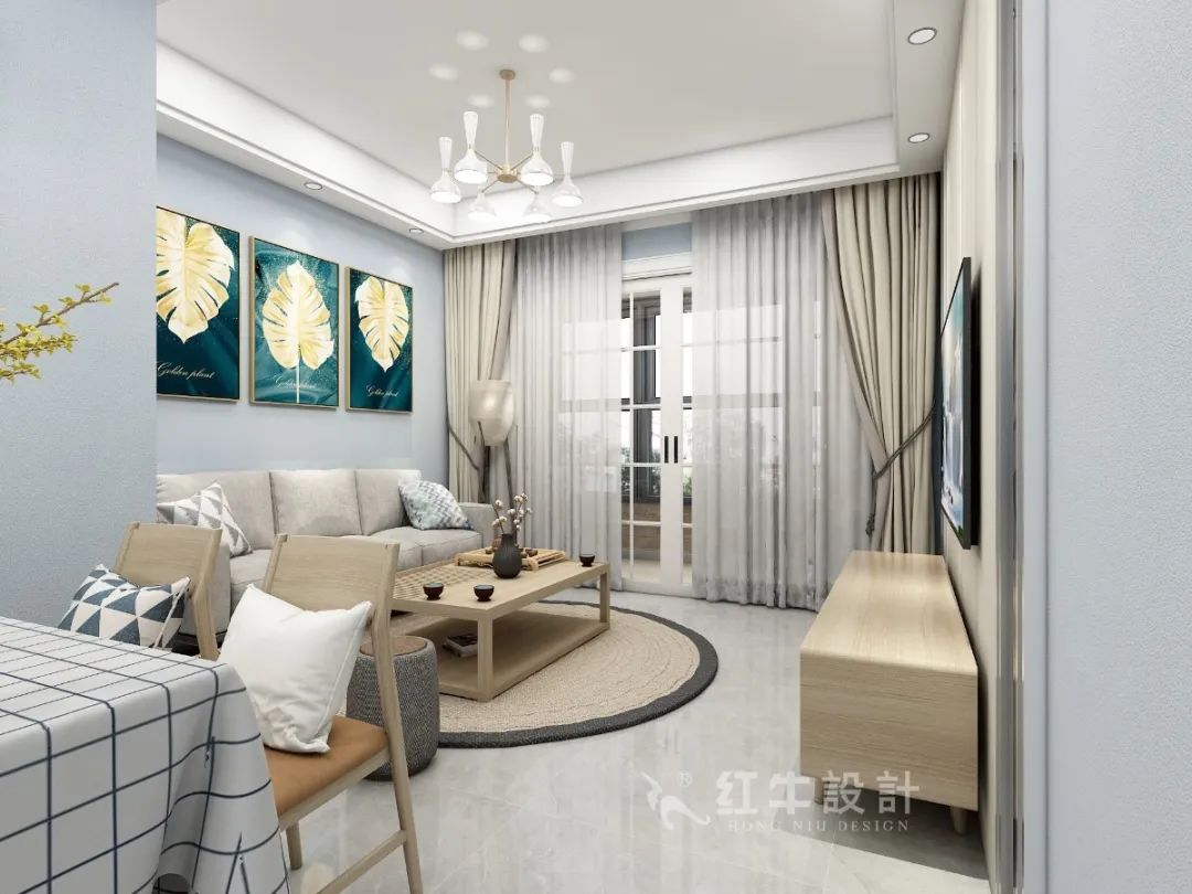 孟宪涛_红牛设计--中垠紫金官邸109㎡（D户型）现代北欧01客厅